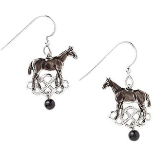 Silver Forest Silvertone Horse Dangle Earrings