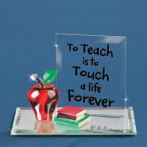 Glass Baron To Teach, Apple with Books Figurine