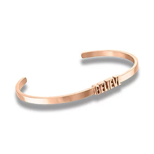 "Believe" Cut-Out Rose Gold Embracelet