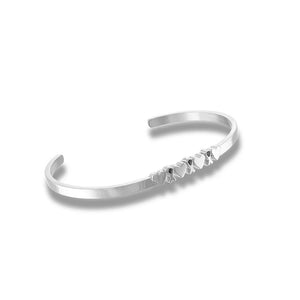 Heart & Ribbon Cut-Out Silver Embracelet