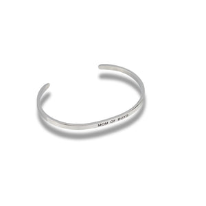 Mom Of Boys Silver Embracelet