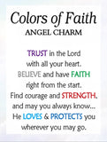 Colors of Faith Angel with Colored Glass Pocket Token Charm