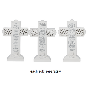 Serenity, Faith, Hope Light Up Standing Cross Figurine