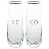 Hallmark XO Stemless Champagne Flutes, Set of 2