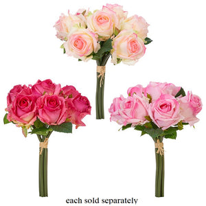 12" Real Touch Rose Bundle Faux Floral Plant
