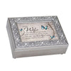 Wife the Beautiful Rose Jeweled Silver Tone Music Jewelry Box Plays "You Light Up My Life"