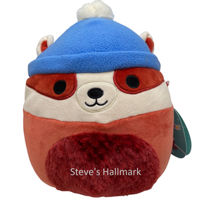 Squishmallow Florian the Maroon Badger With Beanie and Fuzzy Belly 12" Stuffed Plush by Kelly Toy