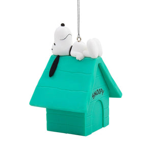 Hallmark Peanuts® Snoopy on Turquoise Doghouse Hallmark Ornament