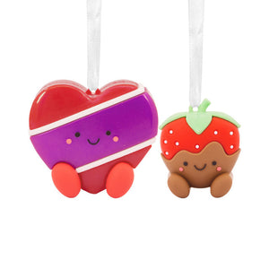 Hallmark Better Together Strawberry and Chocolate Magnetic Hallmark Ornaments Set of 2