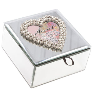 Aunt You are Special Jewel Heart Mirrored Music Keepsake Box Plays Wind Beneath My Wings