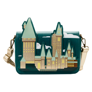 Loungefly Harry Potter Golden Hogwarts Castle Crossbody Bag