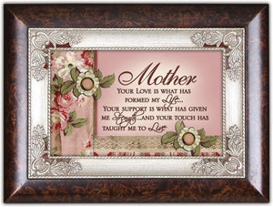 Mother Your Love Has Formed My Life Burlwood Jewelry Music Box Plays Wind Beneath My Wings 