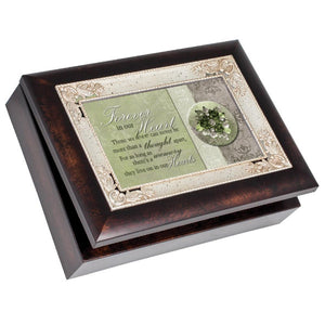 Forever In Our Heart Woodgrain Embossed Jewelry Music Box Plays "Wind Beneath My Wings"