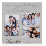 Family and Love Collage Picture Frame Holds 5"x7" and 4"x6" Photos