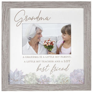 Grandma A Lot Best Friend Water Color Succulent Picture Frame Holds 4"x6" Photo