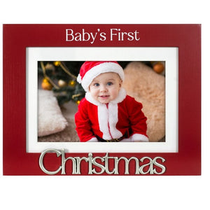 Baby's First Christmas Matted Picture Frame Holds 4"x6" or 5"x7" Photo