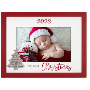 My First Christmas 2023 Picture Frame Holds 4"x6" Photo