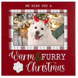 We Wish You a Warm & Furry Christmas Picture Frame Holds 4"x6" Photo