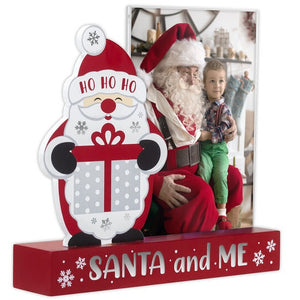 Ho Ho Ho Santa & Me Christmas Platform Picture Frame Holds 4"x6" Photo