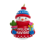 "Feliz Navidad" Snowman Ornament