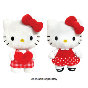 10.5" Hello Kitty Sends Love in Red Bow and Red Dress Stuffed Plush