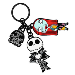 Nightmare Before Christmas Jack & Sally Multi Charm Keychain