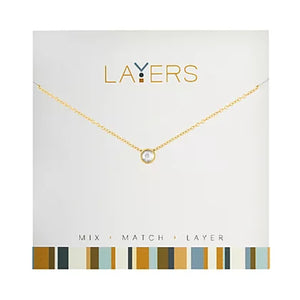 Gold Single Crystal Layers Necklace