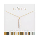 Gold Rectangle Granite Layers Necklace