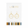 Gold Half Stone Circle Dangle Layers Earrings 