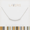 Silver Curve Bar Layers Necklace