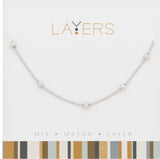 Silver Decorative Ball Layers Necklace