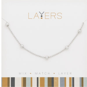 Silver Decorative Ball Layers Necklace