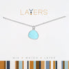 Silver Aqua Coin Pendant Necklace