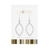 Silver Oval Dangle Layers Earrings