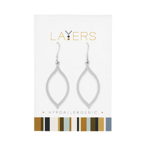 Silver Oval Dangle Layers Earrings