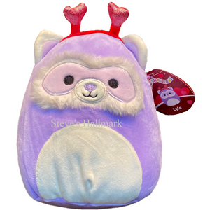 Valentine Squishmallow Lyle the Purple Lemur with Heart Headband 8" Stuffed Plush by Kelly Toy