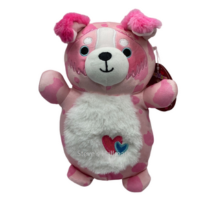 Valentine Squishmallow Hugmees Magnis the Pink Australian Shepherd with Heart Embroidery 14" Stuffed Plush by Kelly Toy
