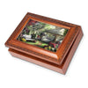 Special World Woodgrain Jewelry Music Box Plays Wonderful World