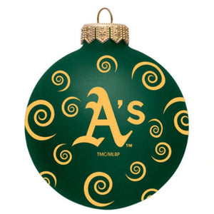 The Memory Company MLB Oakland A's 3 Inch Swirl Ball Ornament