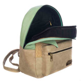 Star Wars The Mandalorian Baby Yoda Grogu Mini Faux Leather Backpack with Sherpa and Applique Ears