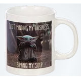 Star Wars The Mandalorian The Child Baby Yoda Grogu Just Minding My Business Sipping Soup 16 oz. Ceramic Mug