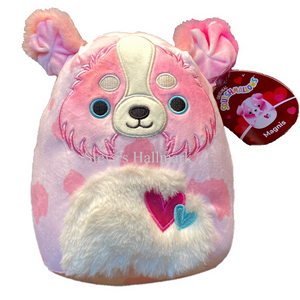 Valentine Squishmallow Magnis the Pink Australian Shepherd with Hearts 8" Stuffed Plush by Kelly Toy