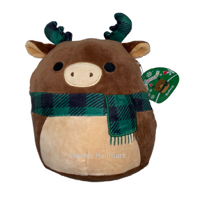 christmas-squishmallow-moose-with-green-plaid-scarf-and-antlers-5-stuffed-plush-by-kelly-toy