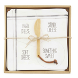 Cheese Diagram Plate with Wood Spreader Set