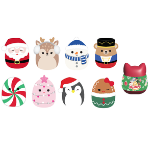 Christmas Squishmallow Blind Mystery Capsule with Santa, Deer, Snowman, Nutcracker, Peppermint, Penguin, Gingerbread, and Pink Tree 4" Stuffed Plush by Kelly Toy