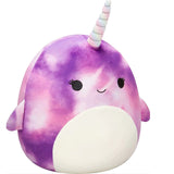 Squishmallow Nabila the Purple Tie Dye Narwhal 8" Stuffed Plush by Kelly Toy