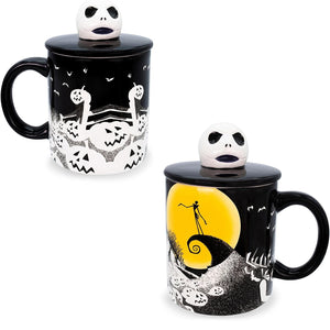 8 Oz. Disney The Nightmare Before Christmas Jack Skellington in Moon Light Mug with Sculpted Jack Head Lid