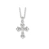 Pointed Cross Silver Tone Necklace
