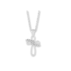 Rounded Cross Silver Tone Necklace