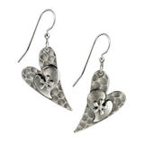 Silver Forest Earrings Silver Modern Stamped Heart